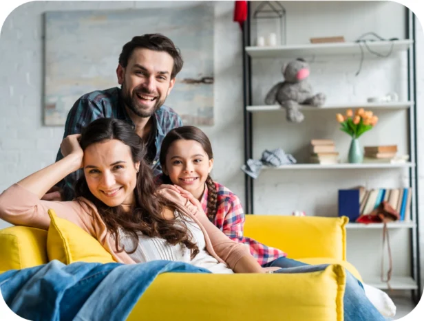 Family enjoying a healthy Indian meal together